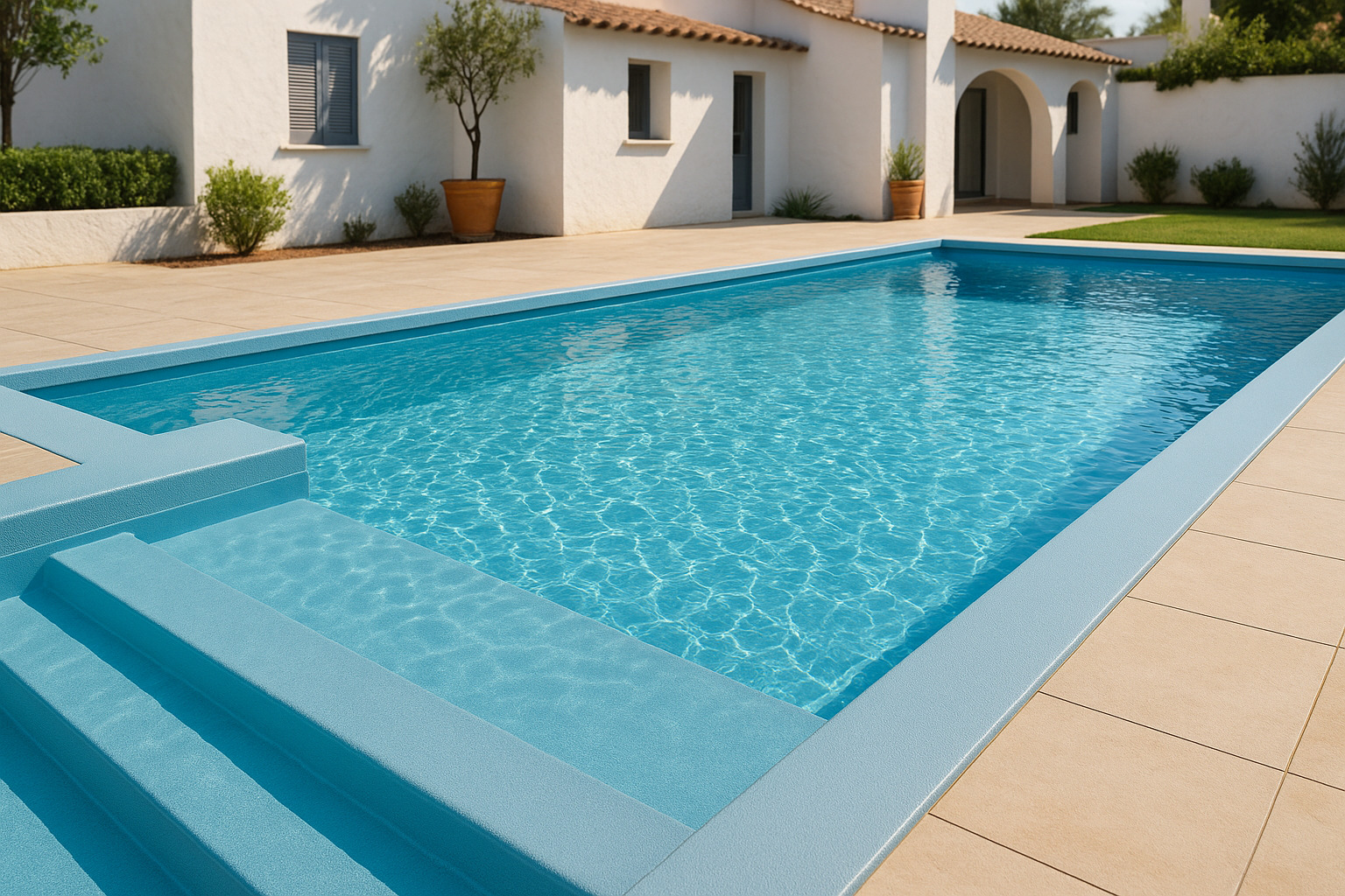 Poliurea piscinas aplicada en piscina residencial en Catalunya